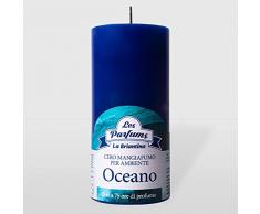 La Briantina CER02195A - Vela aromÃ¡tica para fumo, cera de parafina, azul, altura 13 x diÃ¡metro 6 cm