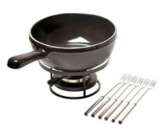 Emile Henry Cheese Set Juego de Fondue de Queso, cerÃ¡mica, Gris Oscuro