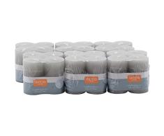 Pilastro - Juego de 4 velas (5 x 8 cm, 6 unidades), color gris