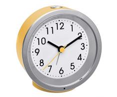 TFA Dostmann Reloj Despertador analÃ³gico 60.1034.07 con Movimiento de Barrido silencioso, retroiluminaciÃ³n, Alarma de Alarma y funciÃ³n de repeticiÃ³n, Amarillo, 103 x 39 x 99 mm