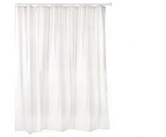 Tatay 5520101 Cortina de baÃ±o de Polyester, Incluye Anillas, Blanco, 180 x 200 cm