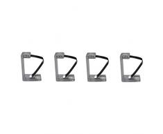 MSV Conjunto DE Cuatro Clips para Mantel DE Acero Y Polipropileno 4,3X5CM, Transparente y Metalizado, 4.3x5x0.1 cm