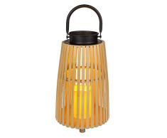 Linterna de bambÃº con vela LED & asa, aprox. 19 5 x 32, 5 cm, para 3 pilas micro (AAA)