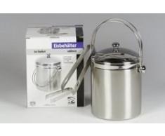 APS Juego de Cubo de Hielo con Pinzas para Hielo, Acero Inoxidable, Plata, 28Â x 28Â x 30Â cm