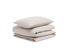 AmazonBasics - Juego de cama de franela con funda nórdica - 135 x 200 cm/50 x 80 cm x 1, Topo