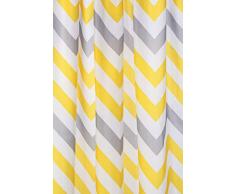 Croydex – Amarillo y Gris Chevron Tela Cortina de Ducha con la higiene n Clean, Color Amarillo/Gris