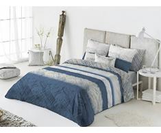 Casa Creativa Aranda Nórdica con Funda Cojín Decorativo, Algodón-Poliéster, Azul y Beige, 270x270x1 cm