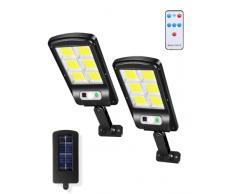 MAGIC SELECT Pack 2 Farolas Solares 120LEDs con Sensor de Movimiento. Lámpara Solar LED para Exteriores. Foco de Luz Impermeable IP65 para JardÃn, Patio, Camino, Garaje.
