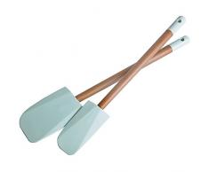 Jamie Oliver Set de Dos espátulas de Silicona Azul y Madera de Acacia