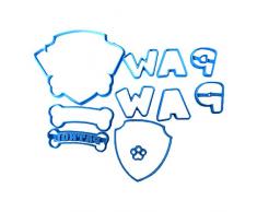 Cuticuter Paw Patrol Cortador de Fondant, Azul, 8x7x1.5 cm