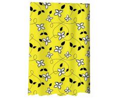 Spirella Elsa - Cortina de ducha de poliéster (180 x 200 cm), color amarillo/blanco/negro