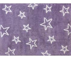 Aratextil Estrella Alfombra Infantil, Algodón, Lila, 120x160 cm