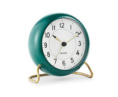 Arne Jacobsen Station - Reloj de Mesa (Aluminio, 11 cm), Color Verde