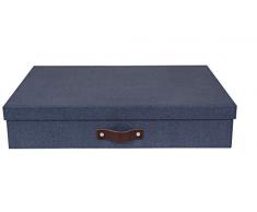Bigso Box of Sweden Organizador de accesorios de tablero de fibras y papel â Caja de almacenamiento con tapa y asa â Caja con compartimentos (12) para artÃ­culos cosmÃ©ticos, de oficina, etc. â azul