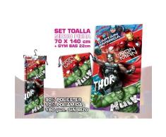 Kids Euroswan Toalla con DiseÃ±o Avengers, PoliÃ©ster, Azul, 2x26x70 cm