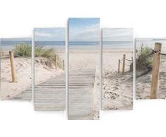 Legendarte PL-129 Cuadro Acceso a la Playa. ImpresiÃ³n Digital sobre Lienzo, Multicolor, 150x100-5 Piezas