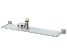 Tiger Melbourne Repisa, Estante para Baño y Ducha, 57.5 x 14.5 x 4 cm, Metal, Acero Inoxidable Cepillado, Cristal de Seguridad