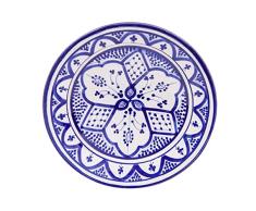 Biscottini Plato decorativo 27 x 27 x 7 cm | Plato de cerámica artesanal marroquà | Decoraciones de cocina | Platos decorativos pintados a mano