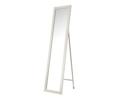 SHIITO - Espejo de Pie MDF Blanco | Primera Calidad con Forma Rectangular para Salón, Recibidor, Dormitorio, Acabado Elegante | 37 x 2 x 157 cm