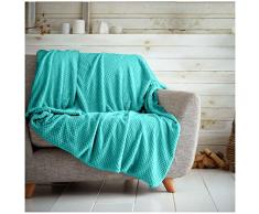 GC GAVENO CAVAILIA sofÃ¡ y Cama con diseÃ±o de Palomitas de maÃ­z, de fÃ¡cil Cuidado, sÃºper Suave y cÃ¡lida Manta de gofre, Franela, Agua, 150X200
