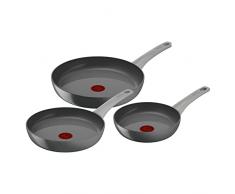 Tefal Renew On – Juego 3 Sartenes 20/24/28 cm de aluminio 100% reciclado, revestimiento antiadherente cerámico sin PFOA, Thermo-Signal, embalaje 90% reciclado, todo tipo de cocinas, cocina saludable