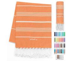 LeStoff - Toalla de algodÃ³n orgÃ¡nico con Certificado Gots. Ligero y Ultra Absorbente. Orange 95 x 180 cm