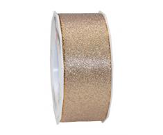 C.E. Pattberg Präsent - Cinta para lazos (metálica, doble cara, 40 mm x 20 m), color dorado