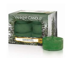 Yankee Candle Velas de Té Aromáticas, Neblina Incesante, Colección Alpine Christmas, 12 Unidades x 10 g