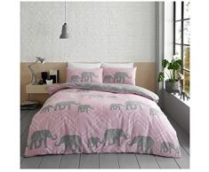 GC GAVENO CAVAILIA Estampado mÃºltiple Funda de edredÃ³n Reversible, Juego fÃ¡cil Cuidado, Ropa de Cama Suave y acogedora, PolialgodÃ³n, Blush Pink/Charcoal, Matrimonio (230 x 220cm)