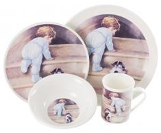 La Cija Juego de Niños A Vajilla Infantil de Porcelana Reforzada, Blanco, 25x25x13.5 cm