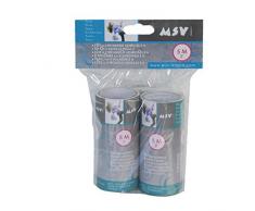 MSV lote 100080 de 2 recargas Adhesivo cartón / papel adhesivo blanco / 5m