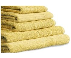 ABECE CASA Toalla Omega 700 gr/m2 AlgodÃ³n Egipcio (Amarillo, Lavabo-50x100 cm)