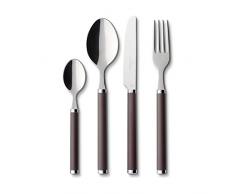 Villeroy & Boch Juego de cubiertos de chocolate para hasta 6 personas, 24 piezas, acero inoxidable, mango de plÃ¡stico marrÃ³n