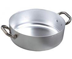 Pentole Agnelli ALMA10660 Sartenes de aluminio profesional de 3 mm, cacerola baja con 2 asas, 60 L