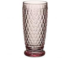 Villeroy & Boch Boston Coloured Vaso Alto, 400 mililitros, Cristal, Rosa, 8 x 8 x 16.2 cm
