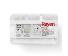 Rayen Bandejas modulares para cajones 8 u, Blanco, Medidas: 3 uds.: 8 x 7,5 x 4,5 cm. / 3 uds.: 23,3 x 8 x 4,5 cm. / 2 uds.: 23,5 x 16 x 4,5 cm