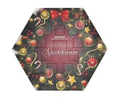 pajoma Calendario de Adviento con velas de tÃ© aromÃ¡ticas, hexagonal, 24 velas de tÃ© en 6 diferentes variedades, incluye portavelas