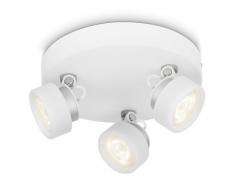 Philips myLiving Rimus - Barra de focos, LED, 3 luces, luz blanca cálida, IP20, color blanco