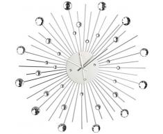 Out of the blue 79/3165 - Reloj de pared metálico diseño estrella de cristales, plata, plástico