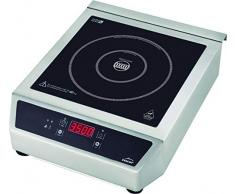 LACOR 69132-Placa Inducción Profesional 3500W, INOX y Negro, 34x43x12 cm