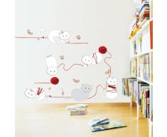 Ambiance-Live - Vinilo adhesivo decorativo para pared , gatos y alfileteros de lana
