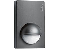 Steinel 603113 IS 180-2 - Sensor de movimiento por infrarrojo (bajo consumo, IP54, clase II de aislamiento, para interior y exterior, incluye la pared de la esquina, grabación de 180º, color negro, plástico, antracita, 5.6