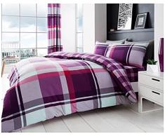 GC GAVENO CAVAILIA Juego de Ropa de Cama Almohada, Funda de edredÃ³n Reversible de fÃ¡cil Cuidado, Mezcla PolialgodÃ³n PoliÃ©ster-algodÃ³n, Morado, Rey, Matrimonio, 3 Set
