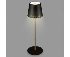 Briloner â LÃ¡mpara de mesa LED con baterÃ­a 2 en 1, regulable por niveles, tÃ¡ctil, luz mÃ³vil, lÃ¡mpara de mesa LED exterior, lÃ¡mpara de mesa LED inalÃ¡mbrica, aspecto de madera negro