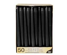 PAPSTAR 10392 - Velas (50 Unidades, 2,2 x 25 cm), Color Negro