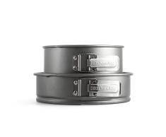 KitchenAid Aluminized Steel - Juego de 2 moldes para horno (20 cm y 24 cm, antiadherente, sin PFAS, apto para lavavajillas, color gris