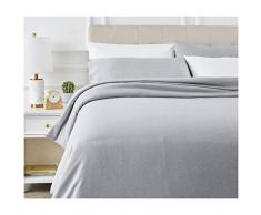 AmazonBasics - Juego de ropa de cama con funda de edredón, de microfibra, 260 x 220 cm, Azul marino claro