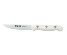 Arcos Cuchillo verduras 4 pulgadas Acero Inoxidable, Cuchillo profesional verduras para pelar frutas y verduras, Mango ergonómico polioximetileno y Hoja 105 mm, Serie Artika, Color blanco