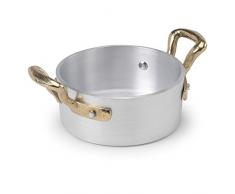 Ollas Agnelli alma10610Â casseruolino bajo a Servir con 2Â Asas, Aluminio, Plata