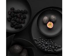 Alessi Textures & Colours Cesta redonda, Acero Coloreado con Resina epoxi, negro